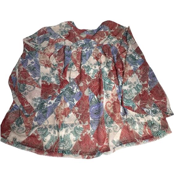 JESSICA SIMPSON Women’s Paisley Patch Mother Of Pear JENNA SemiSheer Plus 1X NWT - Picture 5 of 8